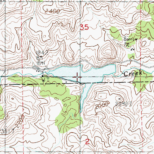 Topographic Map of Currant Creek Reservoir, OR