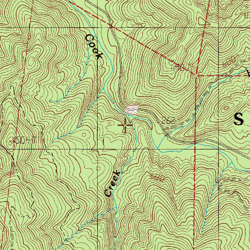 Topographic Map of Clammer Creek, OR