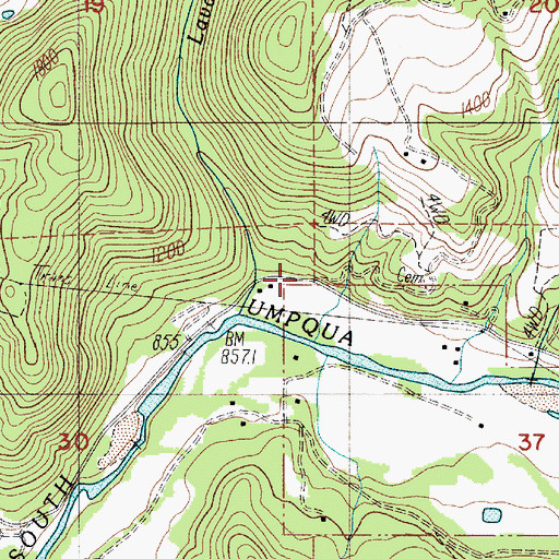 Topographic Map of Lavadoure (historical), OR