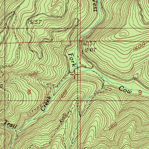 Topographic Map of Goat Trail Creek, OR