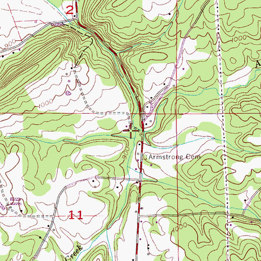 Topographic Map of Armstrong Creek, AL