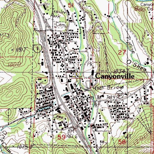 Topographic Map of Comer Brook, OR