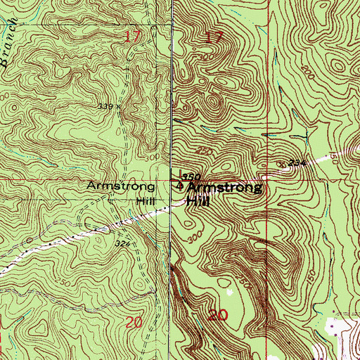 Topographic Map of Armstrong Hill, AL