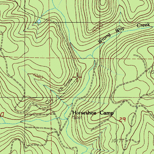 Topographic Map of North Fork Fishhawk Creek, OR