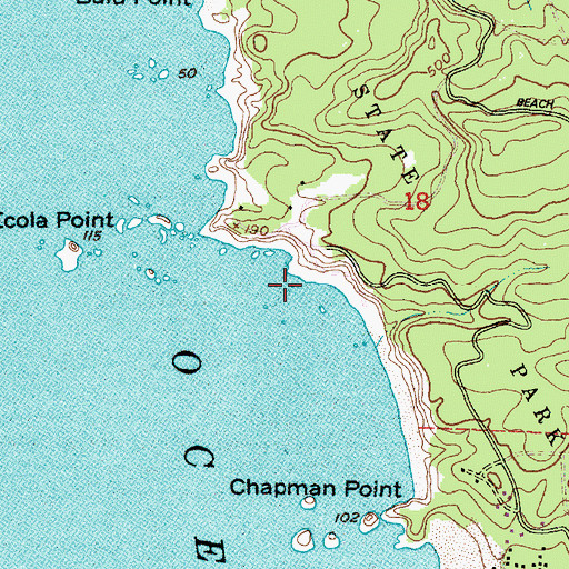 Topographic Map of Waterfall Creek, OR