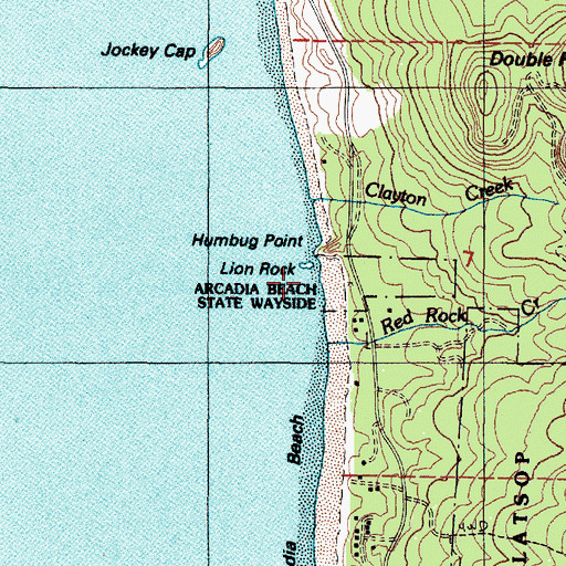 Topographic Map of Clayton Creek, OR