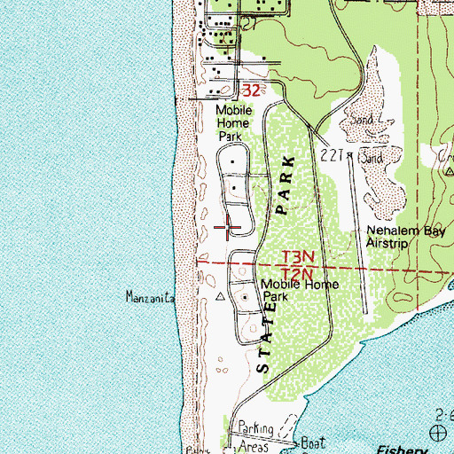 Topographic Map of Nehalem Bay State Park, OR