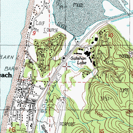 Topographic Map of Salishan Lake, OR