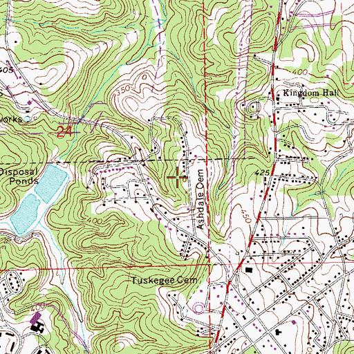 Topographic Map of Ashdale Cemetery, AL