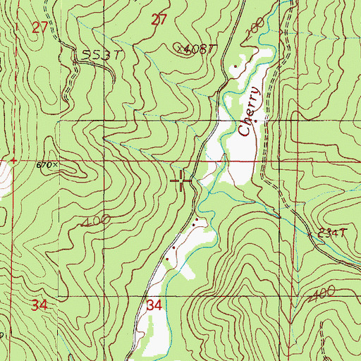 Topographic Map of Nellie Creek, OR