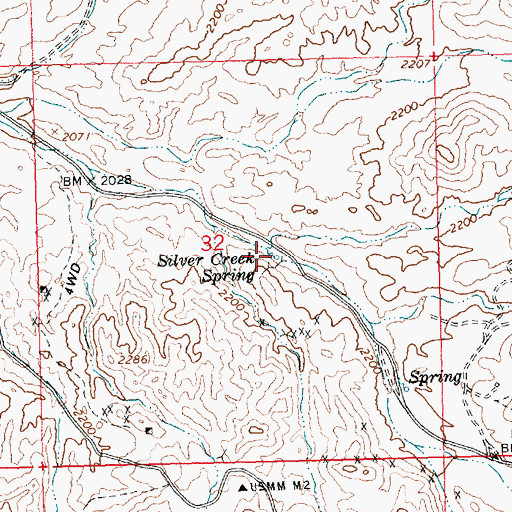 Topographic Map of Silver Creek Spring, AZ