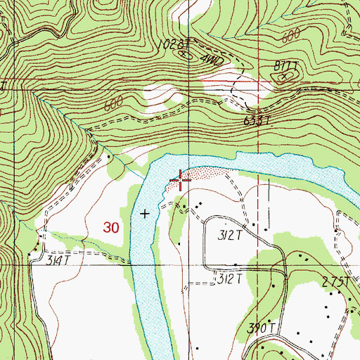 Topographic Map of Baskett Point, OR