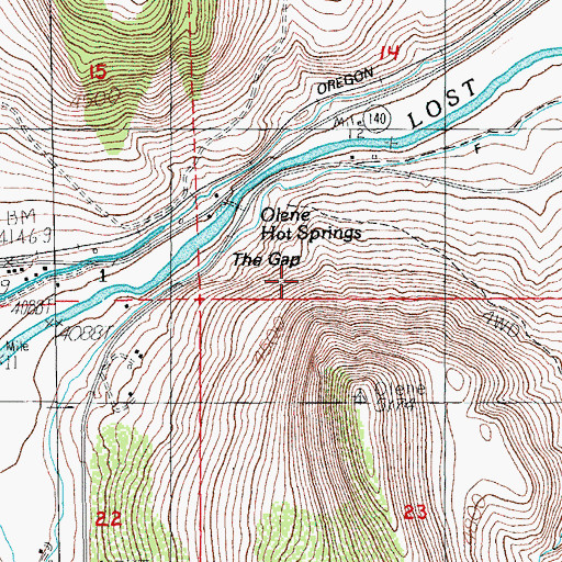 Topographic Map of Modoc Ridge, OR