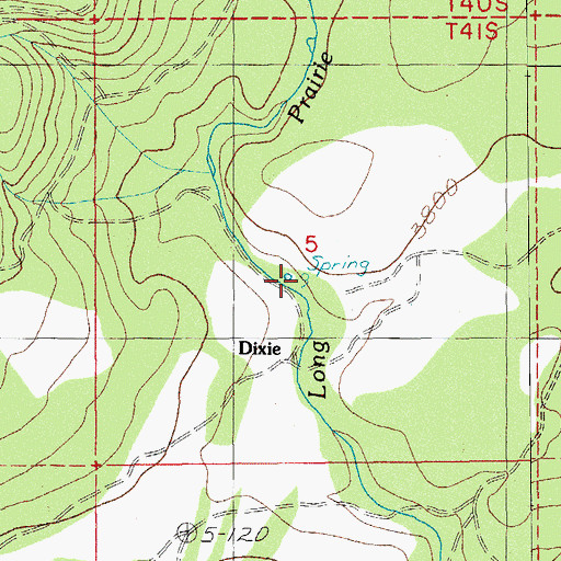 Topographic Map of Dixie Spring, OR