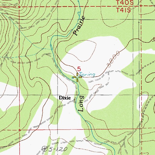 Topographic Map of Dixie Spring, OR