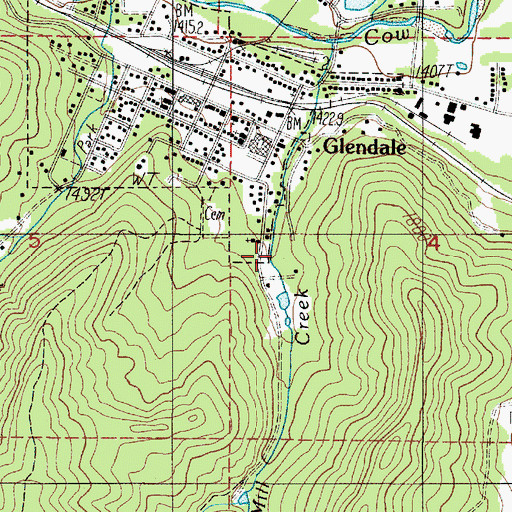 Topographic Map of Cedar Creek, OR
