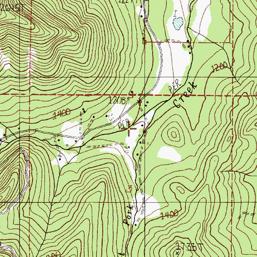 Topographic Map of Left Fork Birdseye, OR