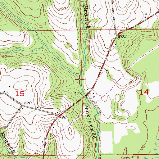 Topographic Map of Austin Branch, AL