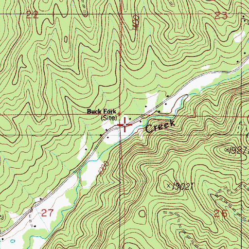 Topographic Map of Buck Fork (historical), OR