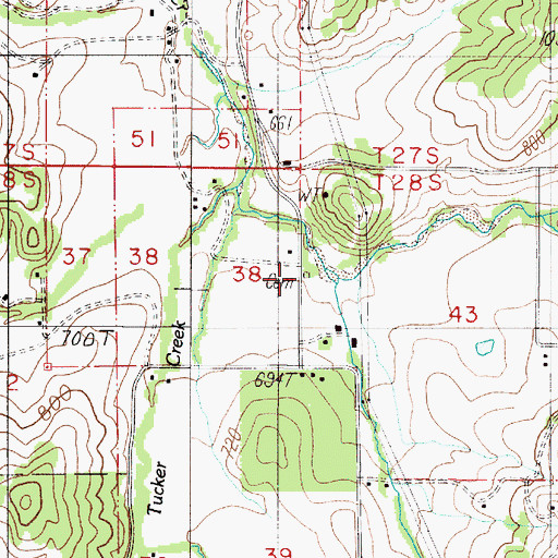 Topographic Map of Boggess Cemetery, OR