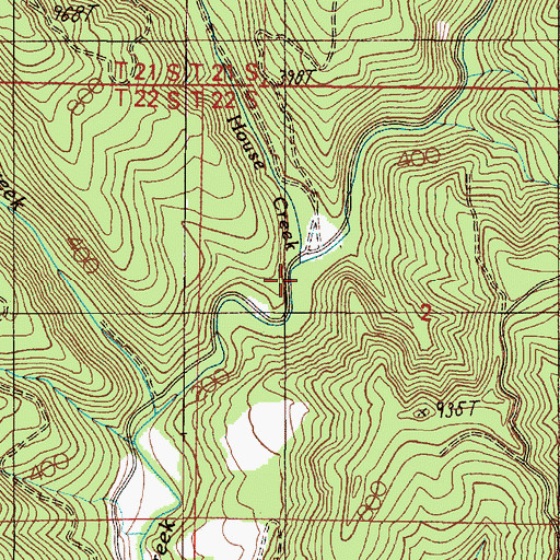 Topographic Map of House Creek, OR