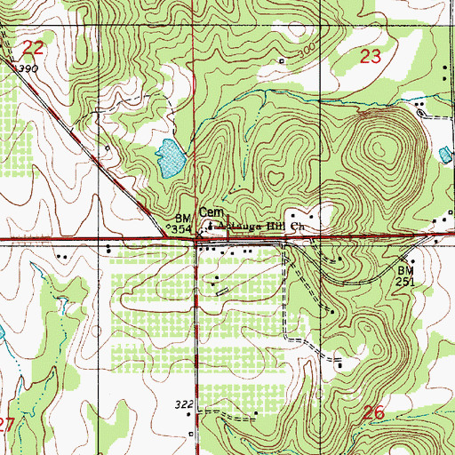 Topographic Map of Autauga Hill School, AL