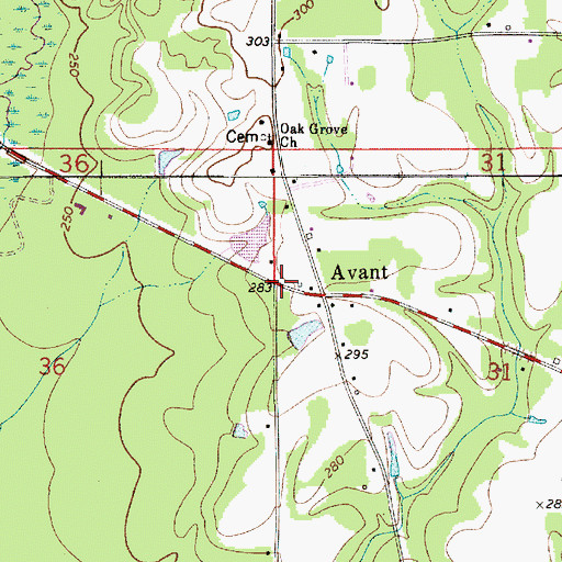 Topographic Map of Avant, AL