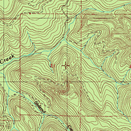 Topographic Map of Slideout Creek, OR