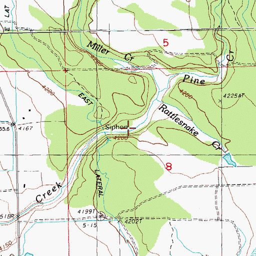 Topographic Map of Rattlesnake Creek, OR