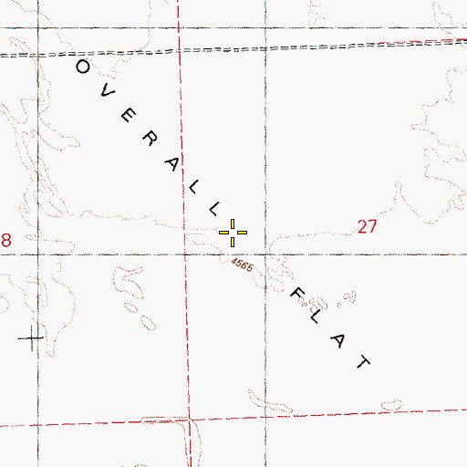 Topographic Map of Overall Flat, OR