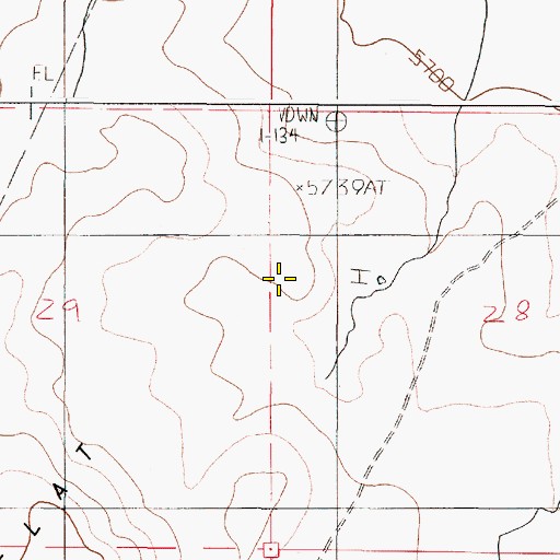 Topographic Map of Grasshopper Flat, OR