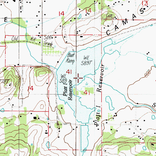 Topographic Map of Platt 1 Reservoir, OR
