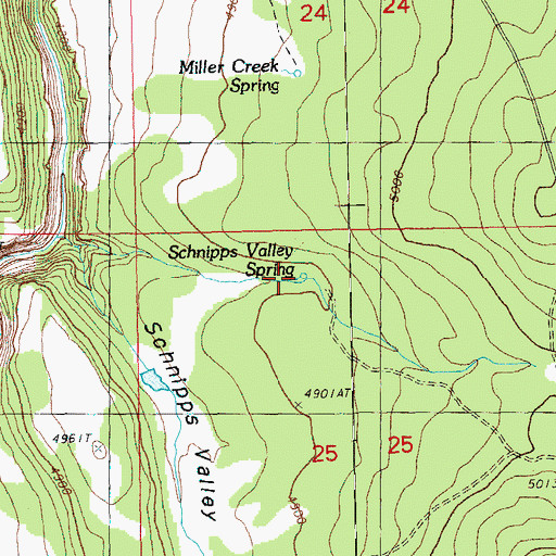 Topographic Map of Schnipps Valley Spring, OR