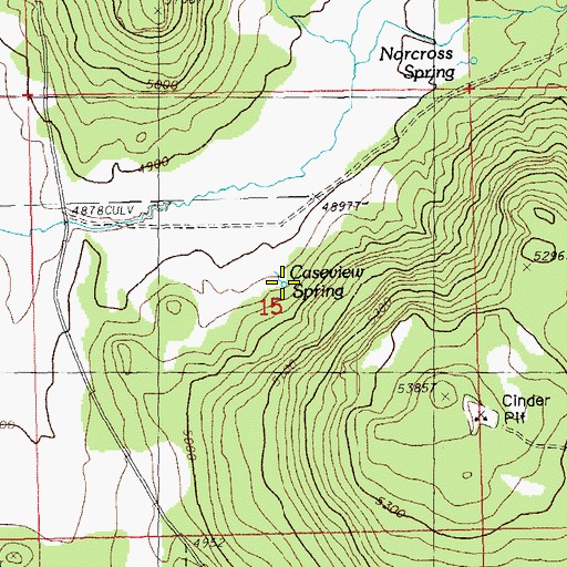 Topographic Map of Caseview Spring, OR