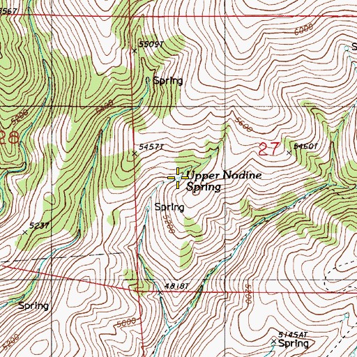 Topographic Map of Upper Nodine Spring, OR