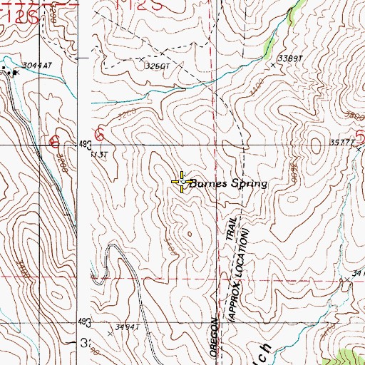 Topographic Map of Barnes Spring, OR