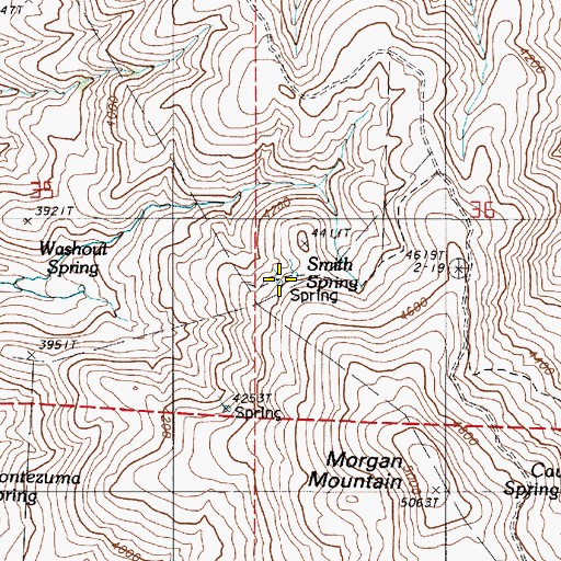 Topographic Map of Smith Spring, OR