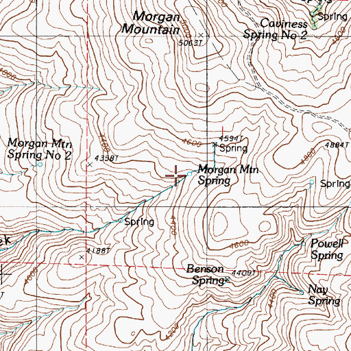 Topographic Map of Morgan Mountain Spring, OR