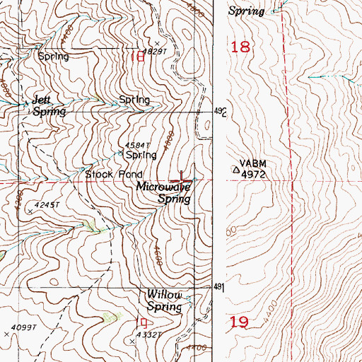 Topographic Map of Microwave Spring, OR