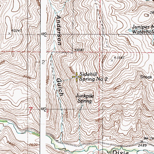 Topographic Map of Sidehill Spring Number Two, OR