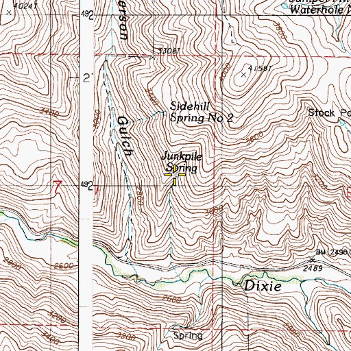 Topographic Map of Junkpile Spring, OR