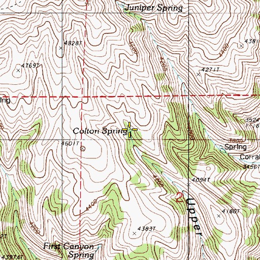 Topographic Map of Colton Spring, OR