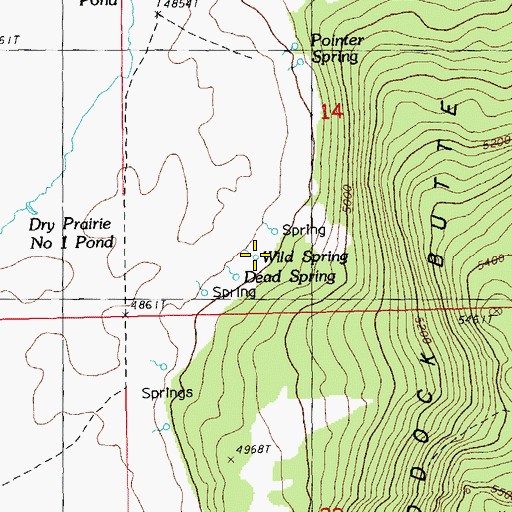 Topographic Map of Wild Spring, OR