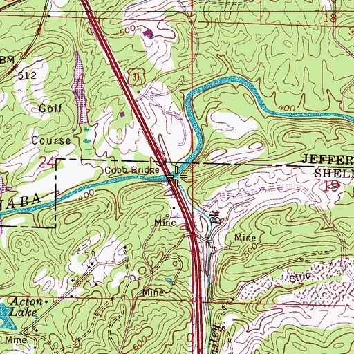 Topographic Map of Bailey Brook, AL