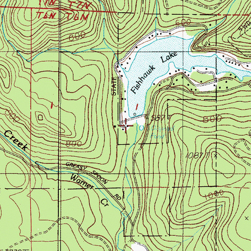 Topographic Map of Fishhawk Dam, OR