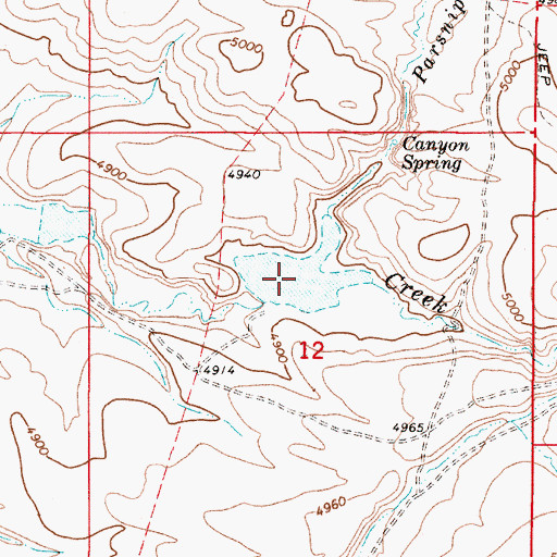 Topographic Map of Parsnip Reservoir, OR