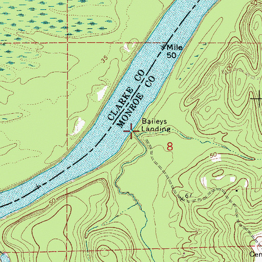 Topographic Map of Baileys Creek, AL