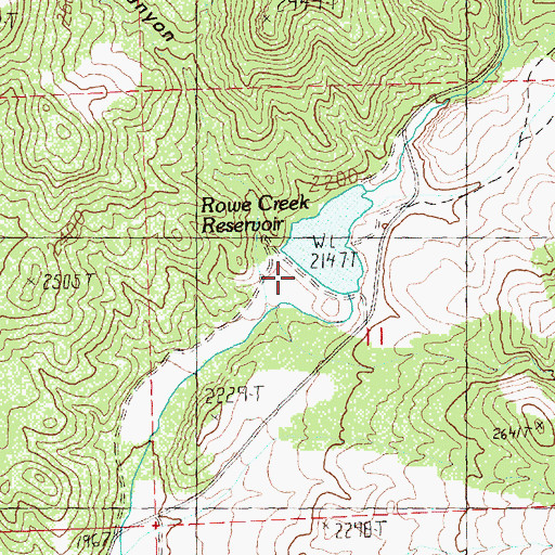 Topographic Map of Rowe Creek Dam, OR