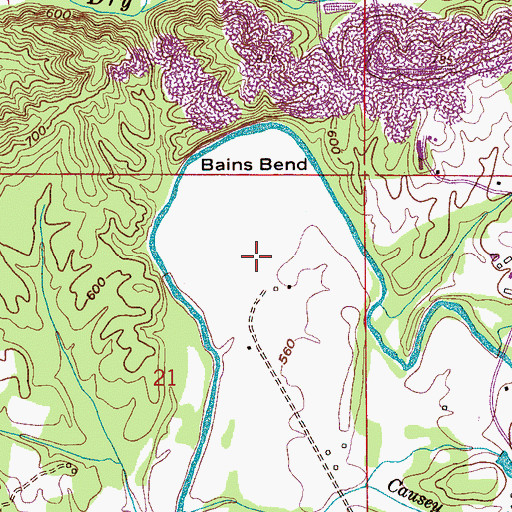 Topographic Map of Bains Bend, AL