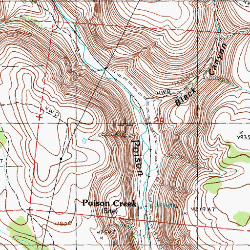 Topographic Map of Black Canyon, OR